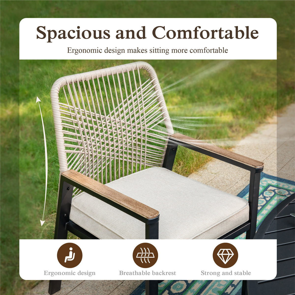 Sophia & William 9-Piece Outdoor Patio Dining Set Swivel Metal Wicker Chairs and Steel Round Table
