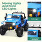 Alpha Joy 2-Seater Kids Ride on Truck 24V Electric Jeep Car with Remote Control Battery Powered Toy Car w/2 Speeds, LED Lights, Detachable Spotlights, Bluetooth Music, Blue