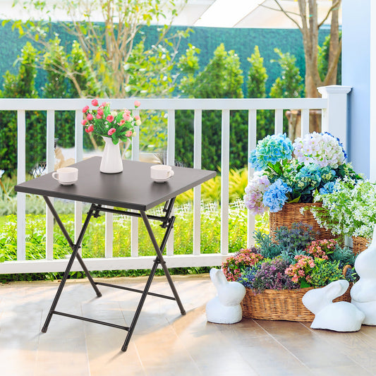 Sophia & William Outdoor Foldable Patio Bistro Table Patio Coffee Table - Black
