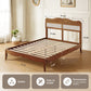 Sophia & William Queen Size Wood Platform Bed Frame with Wooven Rattan Headboard & Wooden Slats,No Box Spring Needed