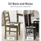 Alpha Joy Farmhouse Dining Table Set for 4, Faux Marble Rectangular Table with Solid Wood Paded Chairs
