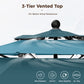 Alpha Joy 10ft 3 Tier Auto-Tilt Outdoor Patio Umbrella Beach Garden Double Vented Table Umbrella with Push Button and Crank, Peacock Blue & Cerulean