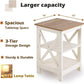 PHI VILLA End Table Living Room Set of 2, Farmhouse Bed Side Table Nightstands for Bedroom, Ivory White Small Side Table
