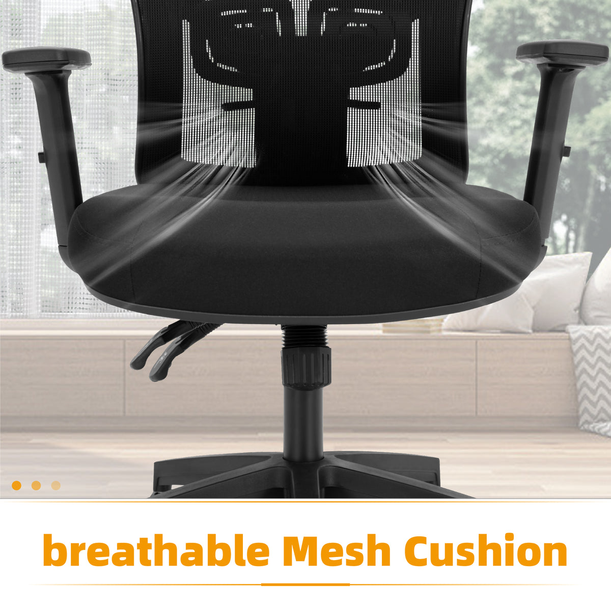 Sophia & William Ergonomic Mesh Office Desk Chair with Lumbar Support & Adjustable Armrest-Black