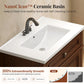 Sophia & William 30inch Bathroom Vanity with 5inch Deep Sink Freestanding Wood Bathroom Cabinet Vanity with 1 Door & 2 Drawers, Cherry Brown