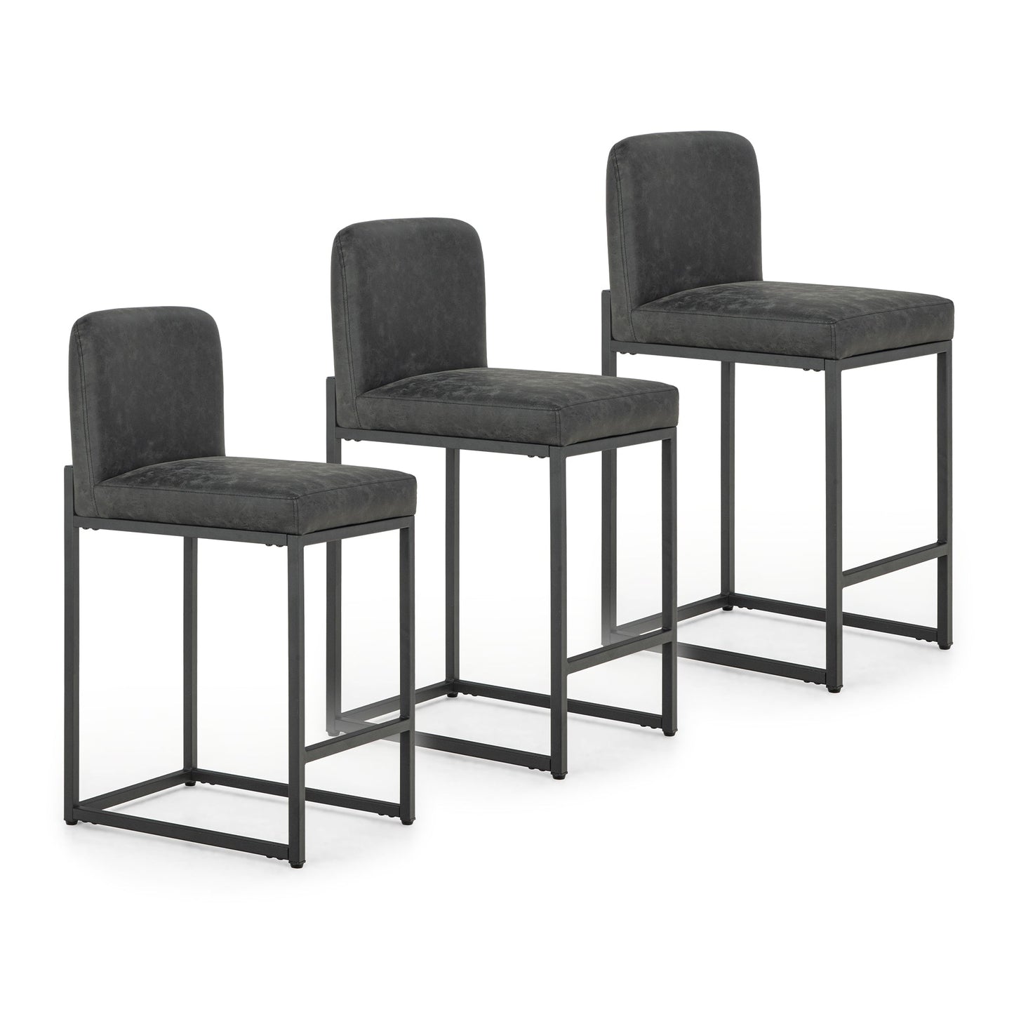 Sophia & William Counter Height Bar Stools with High Backrest Set of 4 Comfortable Modern Counter Stools for Kitchen & Home, Black