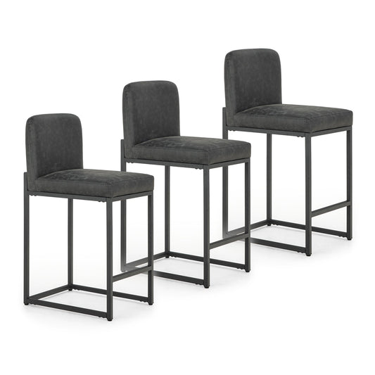 Sophia & William Counter Height Bar Stools with High Backrest Set of 4 Comfortable Modern Counter Stools for Kitchen & Home, Black