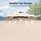 Alpha Joy 12x9ft Outdoor Patio Large Square Cantilever Double Umbrella with 360° Rotation, Beige