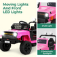 Alpha Joy Kids Ride on Truck 6-Wheel Electric Jeep Car with Remote Control Battery Powered Toy Car w/2WD/4WD Switch, LED Lights, Bluetooth Music, Pink