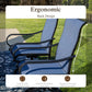 Sophia & William 8-Piece Outdoor Patio Dining Set with 13ft Navy Umbrella, Rectangle Table & Blue Textilene Chairs Furniture Set