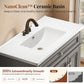 Sophia & William 36inch Bathroom Vanity with 5inch Deep Sink Freestanding Wood Bathroom Cabinet Vanity with 2 Doors with Shelf & 2 Drawers, Grey