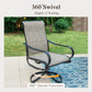 Sophia & William 8-Piece Outdoor Patio Dining Set with 13 ft Beige Umbrella, Rectangle Table & Textilene Chairs for 6