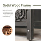 Alpha Joy Accent Cabinet with 2 Doors, Wood Entryway Cabinet with Flower Pattern in Wood Frame for Living Room, Dining Room, Black