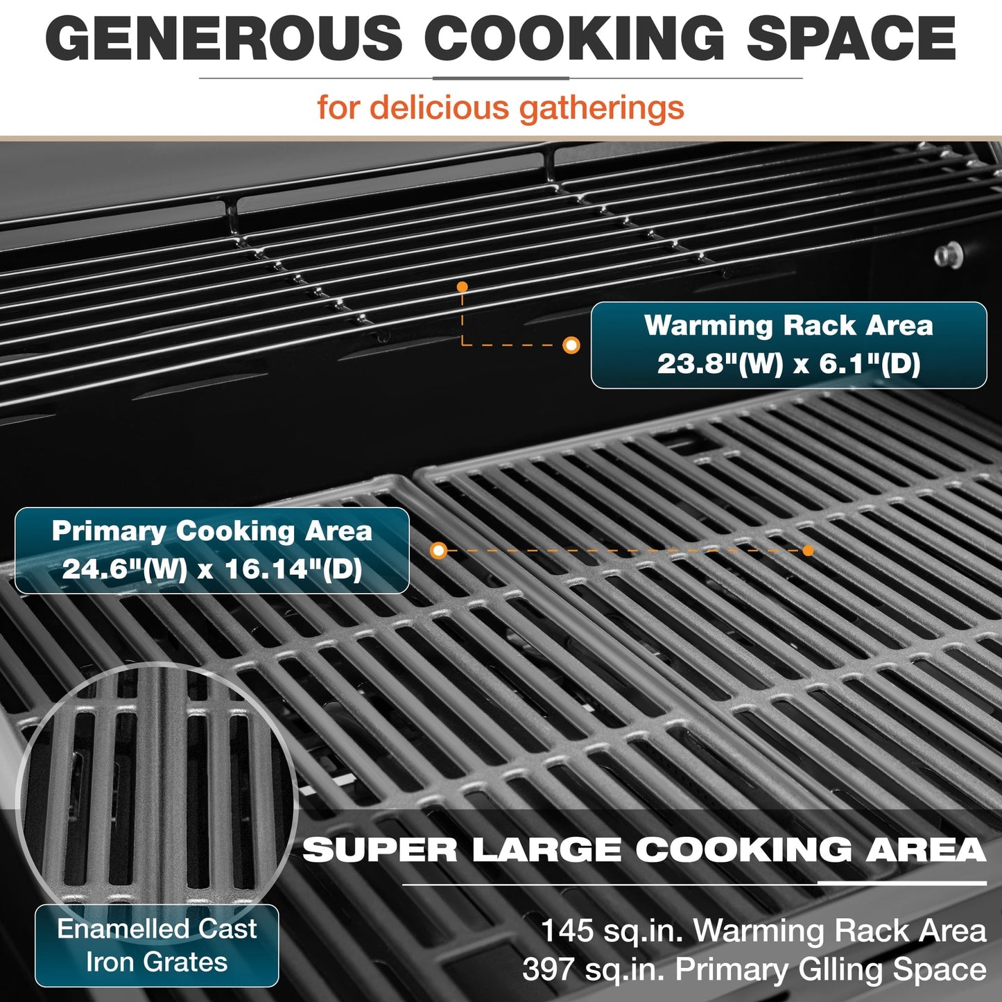 4-Burner Stainless Steel Propane Gas Grill with Side Burner