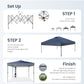 Alpha Joy 10'x10' Straight Leg Pop Up Canopy Tent Outdoor Event Instant Tent with Roller Bag, One-button Push Design