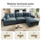 Sophia&William Sectional Sofa Set, Modern Chenille Cloud Couch 4-Seat Retro Nailhead Trim Modular Sofa with 3 Pillows for Living Room, Blue