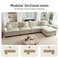 Sophia&William Modular Sectional Sofa Set, L-shaped Linen Cloud Couch 5-Seat Nailhead Trim Cloud Sofa Set with 4 Pillows for Living Room, White