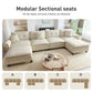 Sophia&William Modular Sectional Sofa Couch Set, U-shaped Linen Cloud Couch 6-Seat Retro Nailhead Trim Cloud Sofa Set with 4 Pillows for Living Room, White