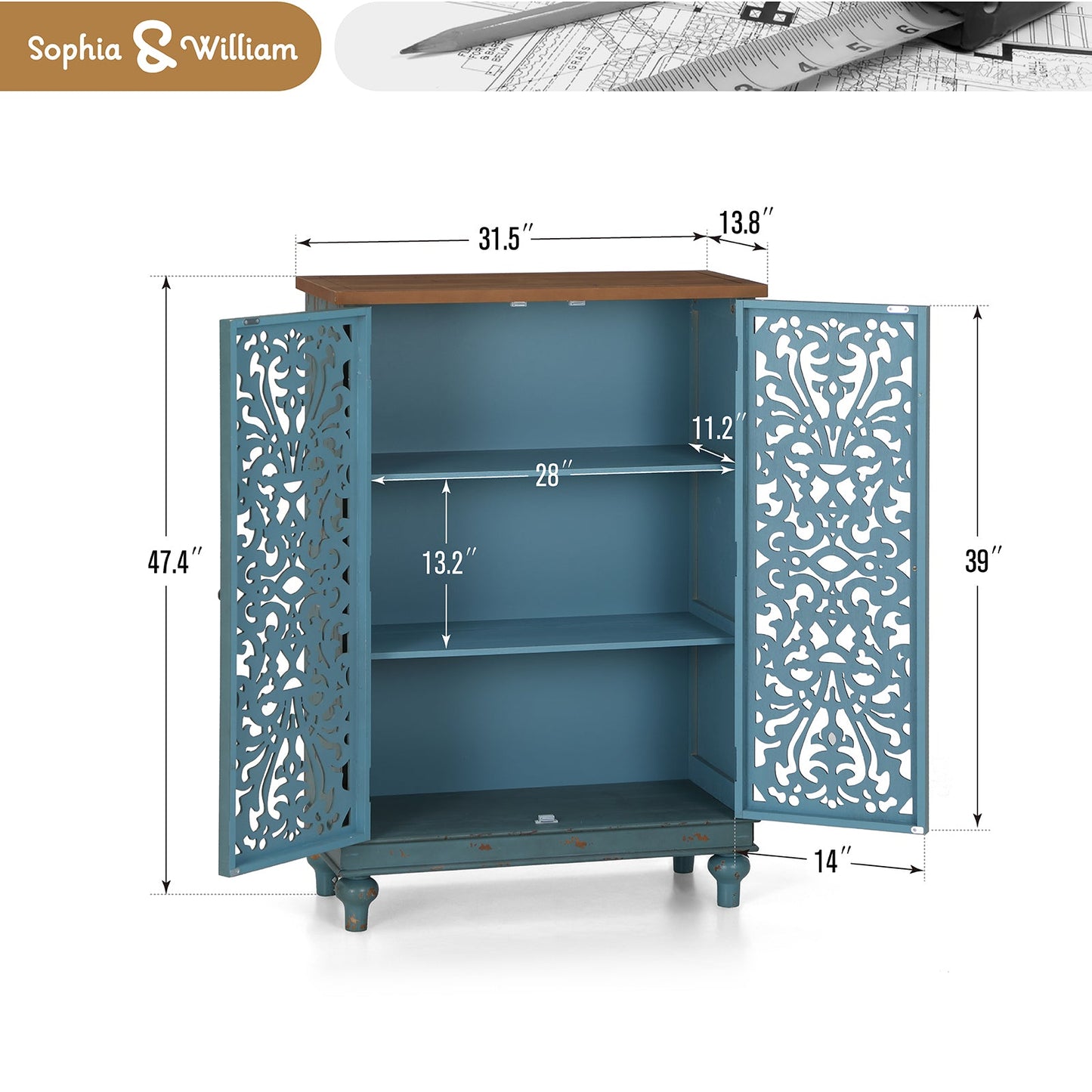 Sophia & William Tall Accent Storage Cabinet