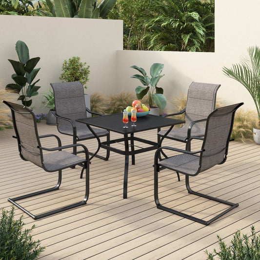 Sophia & William 5 Pieces Metal Patio Dining Set Paded Chairs and Table Furniture Set