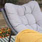 Sophia & William 2 Pieces Outdoor Patio Oversized Rattan Papasan Chairs with Steel Frame & Cushions, Whitish-grey & Beige