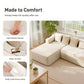 Sophia & William 104" Oversized L-Shaped Sectional Sofa 3 Seat Modern Corduroy Compressed Couch 28.4" Deep Modular Sofa for Living Room, Bedroom, Beige
