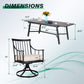 Sophia & William 7-Piece Metal Patio Outdoor Dining Set Swivel Chairs and Expandable Table Set with Beige Cushions