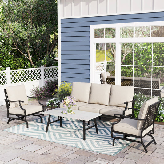 Sophia&William 5 Seat Patio Conversation Set Patio Table and Chairs Sets with Cushions and Pillows