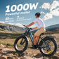 Alpha Joy 26" Rated 500W Peak 1000W E-Bike, 26" Fat Tire Electric Mountain Bike, 48V Ebike for Adults with LED Headlight UL2849