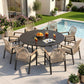 Sophia & William 9-Piece Outdoor Patio Dining Set Swivel Metal Wicker Chairs and Steel Round Table