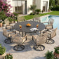 Sophia & William 9-Piece Outdoor Patio Dining Set Swivel Metal Wicker Chairs and Steel Round Table
