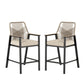Sophia & William 2Pcs Outdoor Patio Bar Stools Wicker Rattan Counter Height Chairs