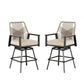 Sophia & William Outdoor Patio Swivel Bar Stools Wicker Rattan Counter Height Chairs, Set of 2