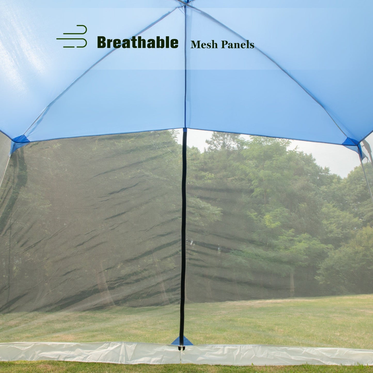 Sophia & William 7.6'x7.2' Sunshade Beach Tent UPF 50+ Sun Shelter Portable Canopy Beach Tent for 3-4 Person, Blue