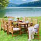 Sophia & William 9 Pieces Patio Dining Set Acacia Wood Outdoor Furniture Set Expandable Table and Natural Wood Chairs with Cushions for Lawn, Garden, Backyard
