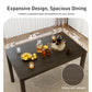 Alpha Joy Farmhouse Dining Table Set for 4 Solid Wood Kitchen Chairs and Table Set, Dark Walnut