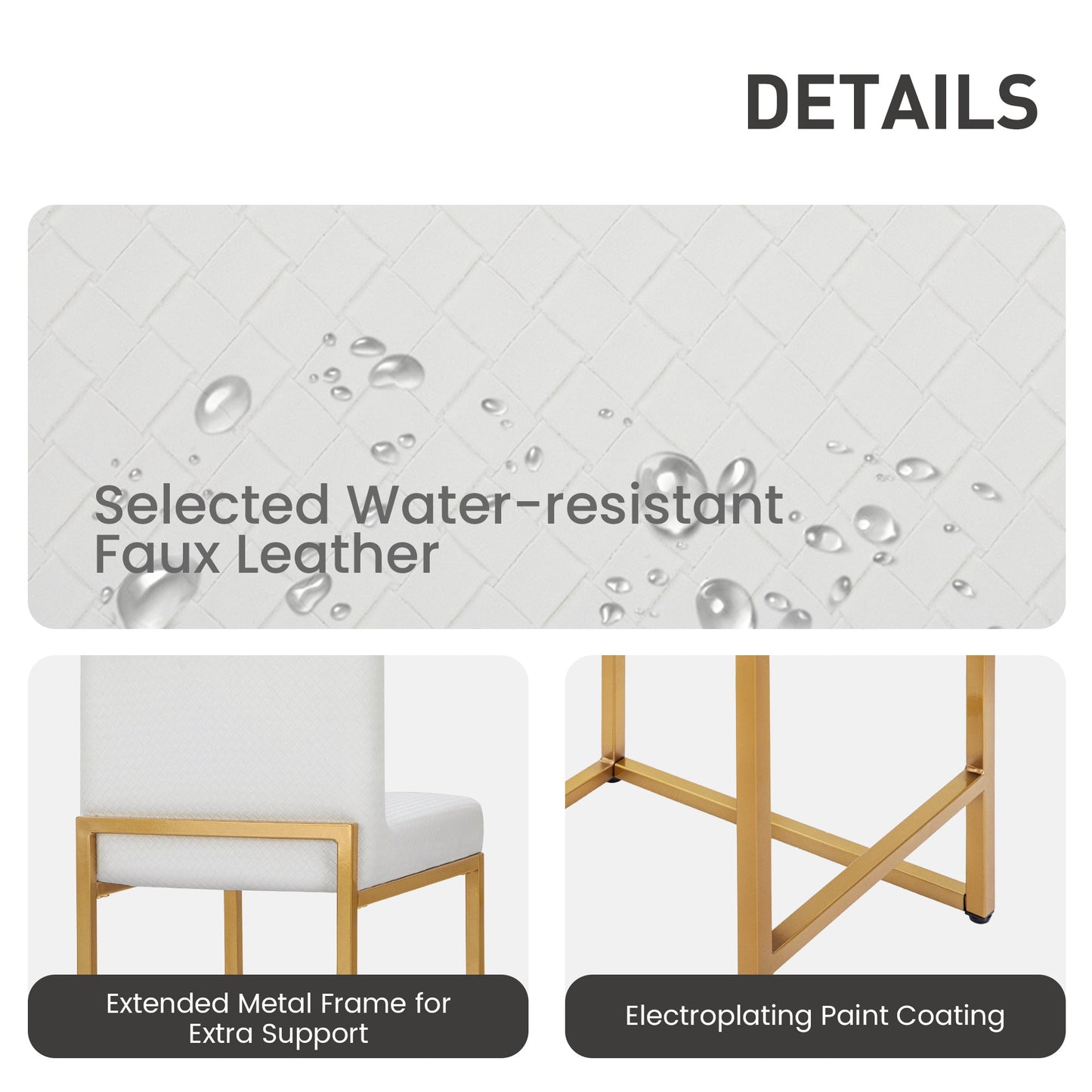 Sophia & William 24" Counter Height Bar Stools with High Backrest 2 Pack Comfortable Modern Counter Stools for Kitchen & Home, Plaid White