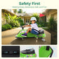 Alpha Joy Kids Crazy Drift Car 24V 182W Electric Drifting Go-Kart w/Rechargeable Battery, Colorful Light, Bluetooth Music & Safety Harness, Green