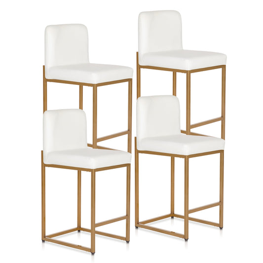 Sophia & William 24" Counter Height Bar Stools with High Backrest 4 Pack Comfortable Modern Counter Stools for Kitchen & Home, White