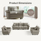 Sophia&William 5-Seat Large Sectional Sofa Set, Mid-Century Linen Cloud Couch with Nailhead Trim, 5 Pillows for Living Room, Light Gray