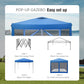 10' x 10' Pop up Canopy Tent with Netting Portable Outdoor Event Tent with Roller Bag, Blue