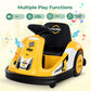 Alpha Joy Kids 12V Bumper Car with Steering Wheel & Remote Control, 3-Color LED Lights, 3 Speeds, Electric Ride-on Toys Car for 3-6 Years, Yellow