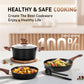 Sophia & William 15 Pieces Kitchen Nonstick Granite-Coated Cookware Set - Black