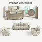 Sophia&William 5-Seat Sectional Sofa Set, Mid-Century Chenille Cloud Couch with Nailhead Trim, 5 Pillows for Living Room, White