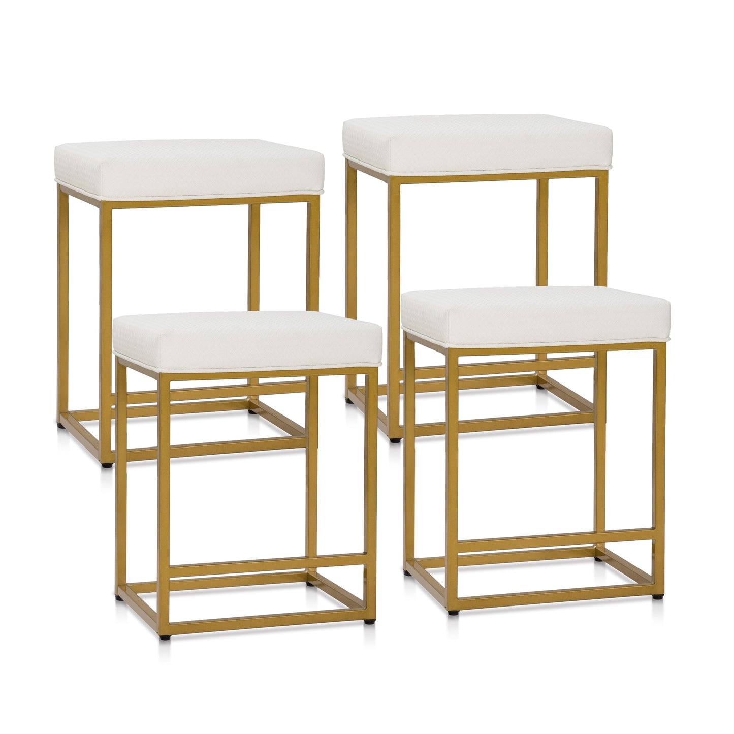 Sophia & William 24" Bar Stool Counter Height Bar Stools with Footrest, 4 Pack, White