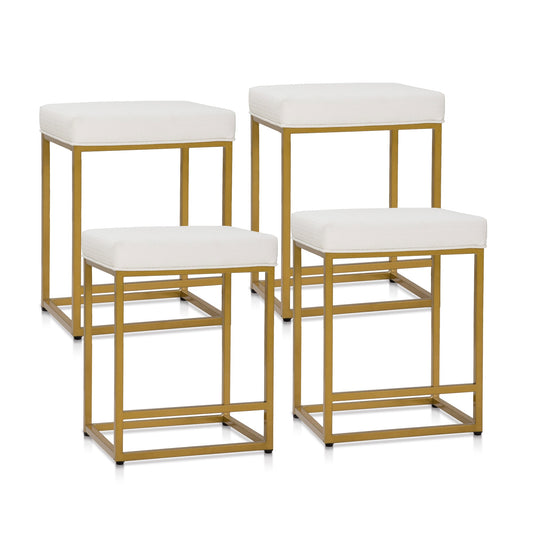 Sophia & William 24" Bar Stool Counter Height Bar Stools with Footrest, 4 Pack, White