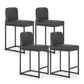 Sophia & William Counter Height Bar Stools with High Backrest Set of 4 Comfortable Modern Counter Stools for Kitchen & Home, Black