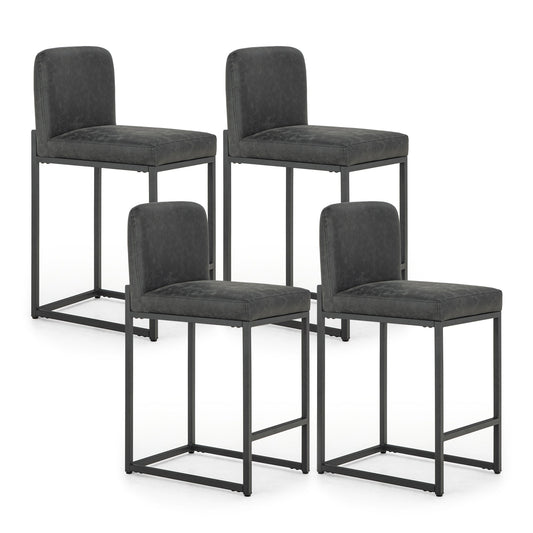 Sophia & William Counter Height Bar Stools with High Backrest Set of 4 Comfortable Modern Counter Stools for Kitchen & Home, Black