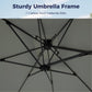 Alpha Joy 12x9ft Outdoor Patio Large Square Cantilever Double Umbrella with 360° Rotation, Grey