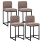 Sophia & William Counter Height Bar Stools with High Backrest 4 Pack Soft & Durable Chenille Fabric Bar Stools for Kitchen Island, Brown